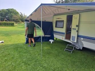 Caravan luifel Obelink, Caravans en Kamperen, Voortenten en Luifels, Ophalen, Zo goed als nieuw, Overige merken