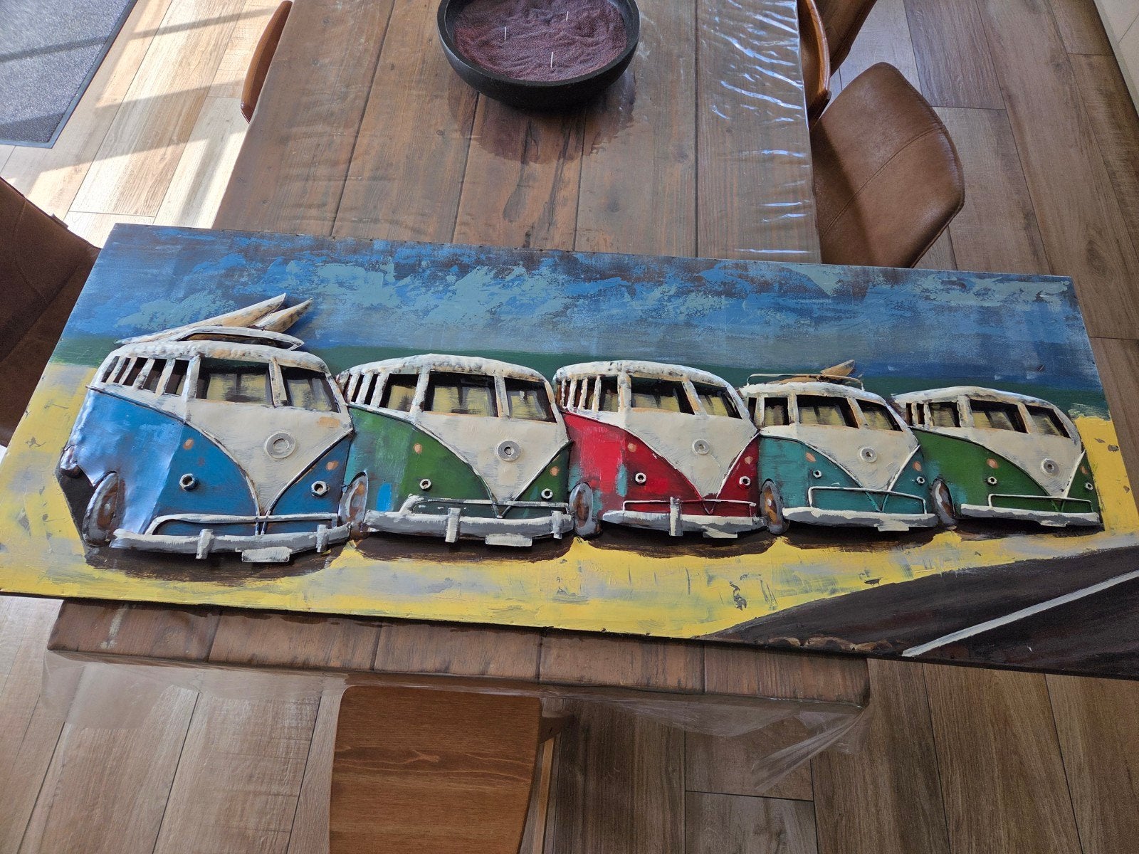 Wanddecoratie VW busjes - Metaal, Ophalen