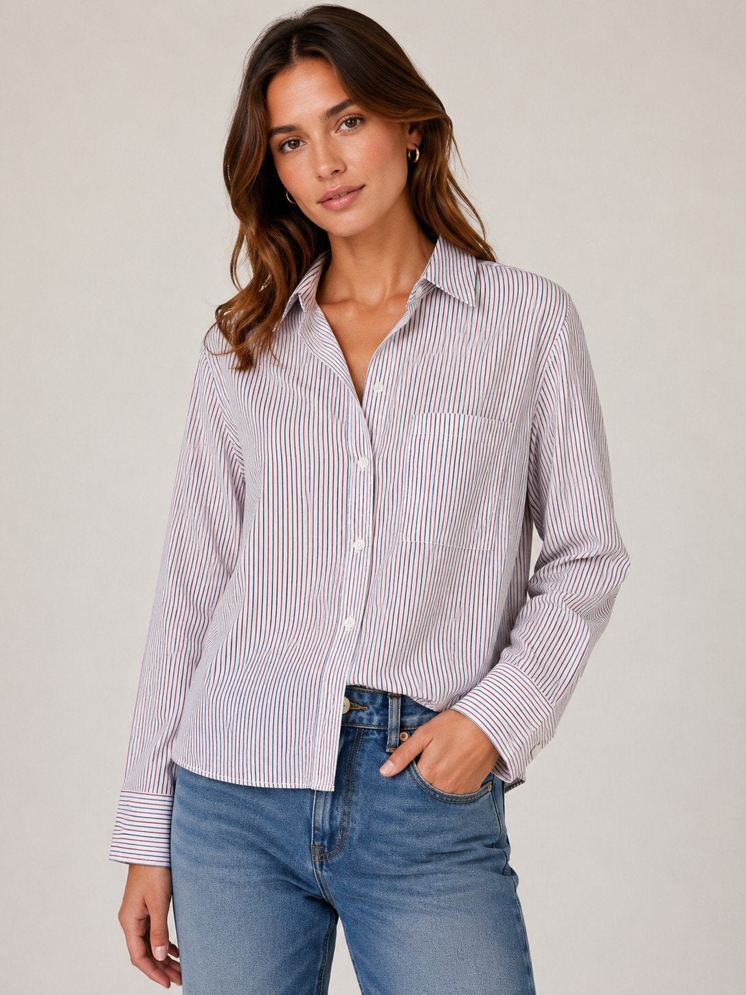 Gestreepte katoenen blouse van Zara maat S, Kleding | Dames, Blouses en Tunieken, Verzenden, Zo goed als nieuw, Maat 36 (S), Wit