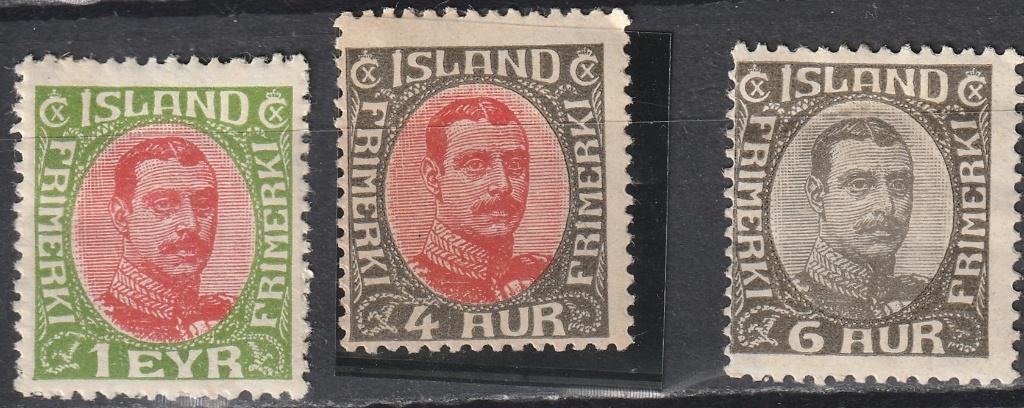 IJsland Michel nr. 83+85+87 volle gom Plakker