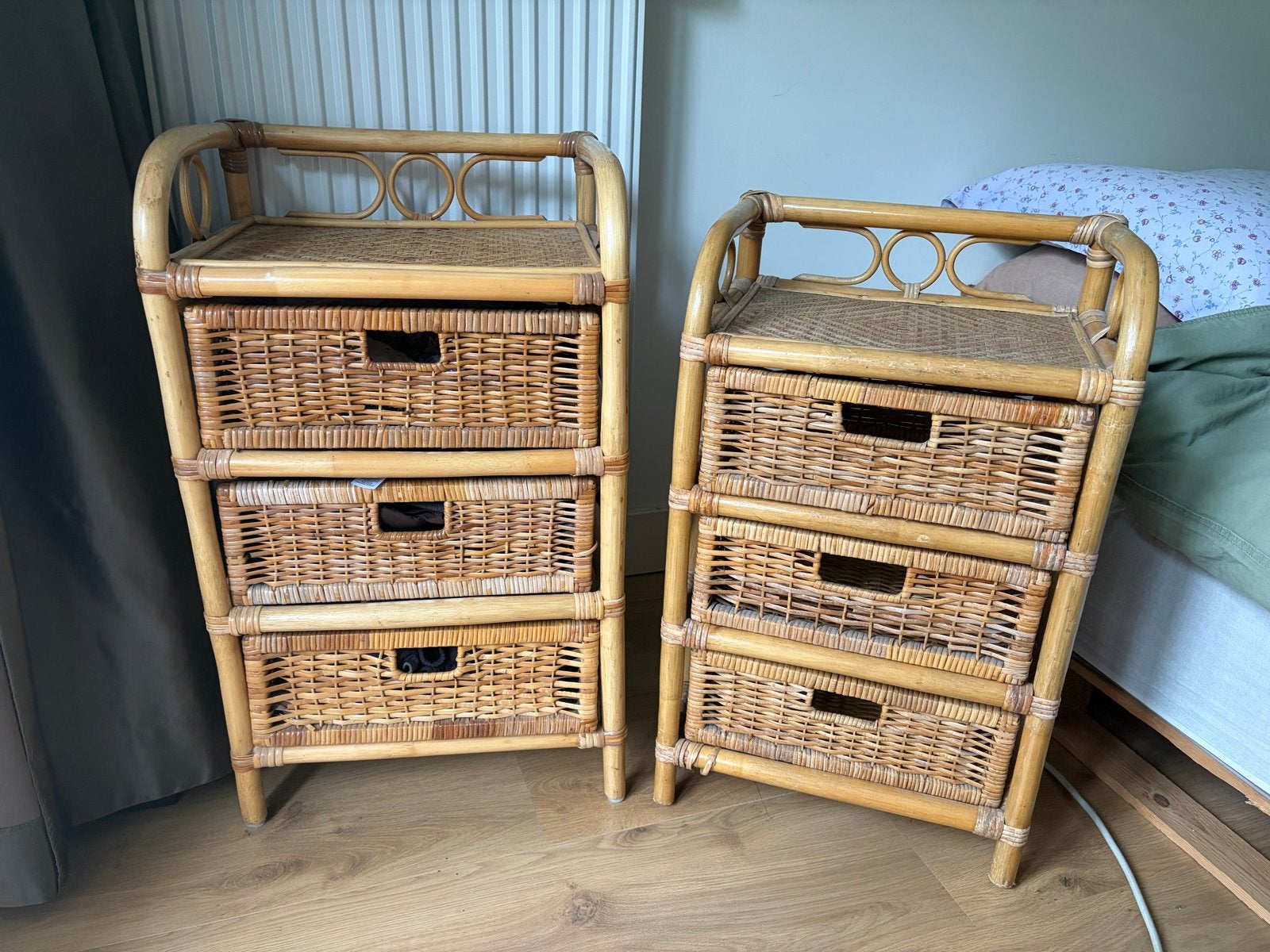 Vintage rotan drawer - set of 2, Huis en Inrichting, Kasten | Ladekasten, Ophalen, Overige materialen, Minder dan 50 cm, Gebruikt