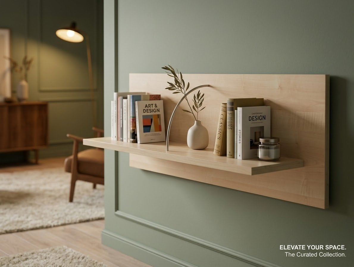Set van 2 stevige wandplanken, lichte houtlook, zo goed als, Ophalen, Nieuw, Crème