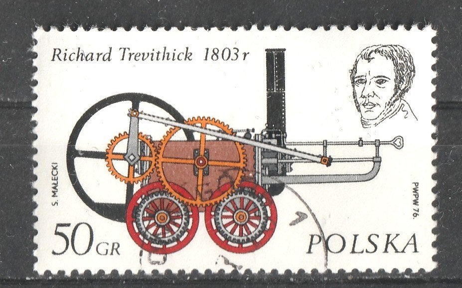 17 Tr Treinzegel, Verzenden, Gestempeld, Treinen