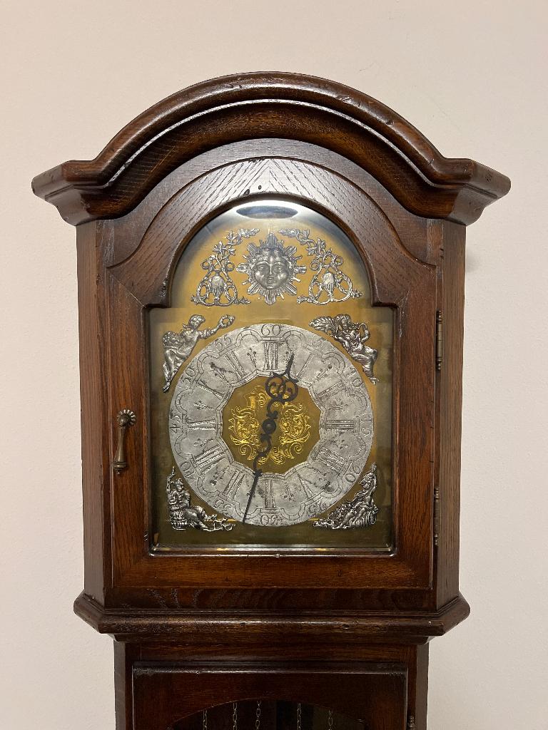 Interclock Staande Klok eikenhouten kast, Antiek en Kunst, Ophalen