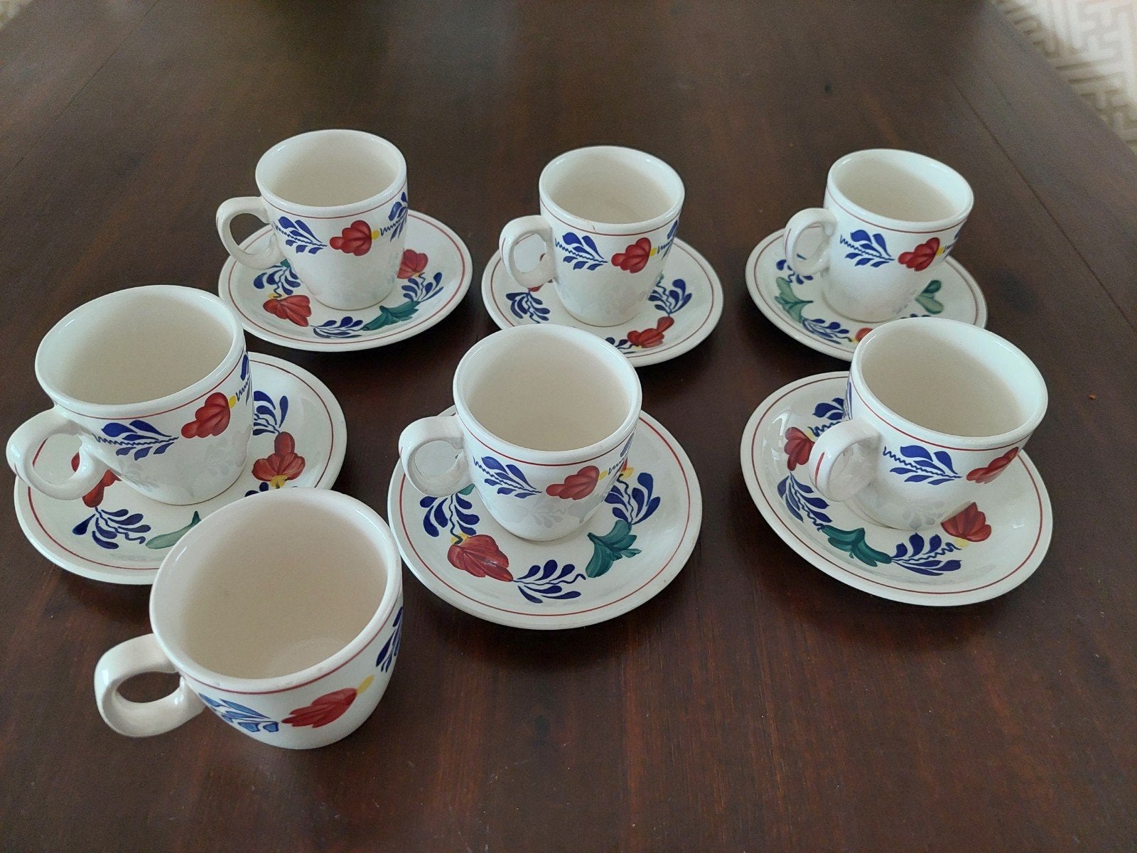7 kopjes 6 schoteltjes Boerenbond, Antiek en Kunst, Antiek | Servies compleet, Ophalen of Verzenden