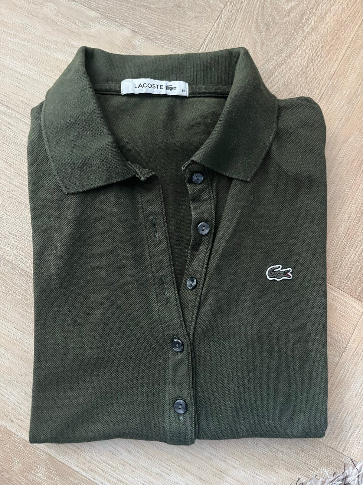 Lacoste polo shirt donkergroen maat 38 (M), Kleding | Dames, Maat 38/40 (M), Ophalen of Verzenden, Zo goed als nieuw, Korte mouw