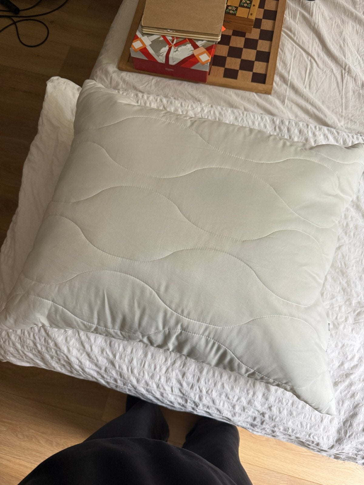 IKEA LÖKSTAMFLY Kussen - Zo goed als nieuw, Wit, IKEA, Afneembare hoes, Hoofdkussen