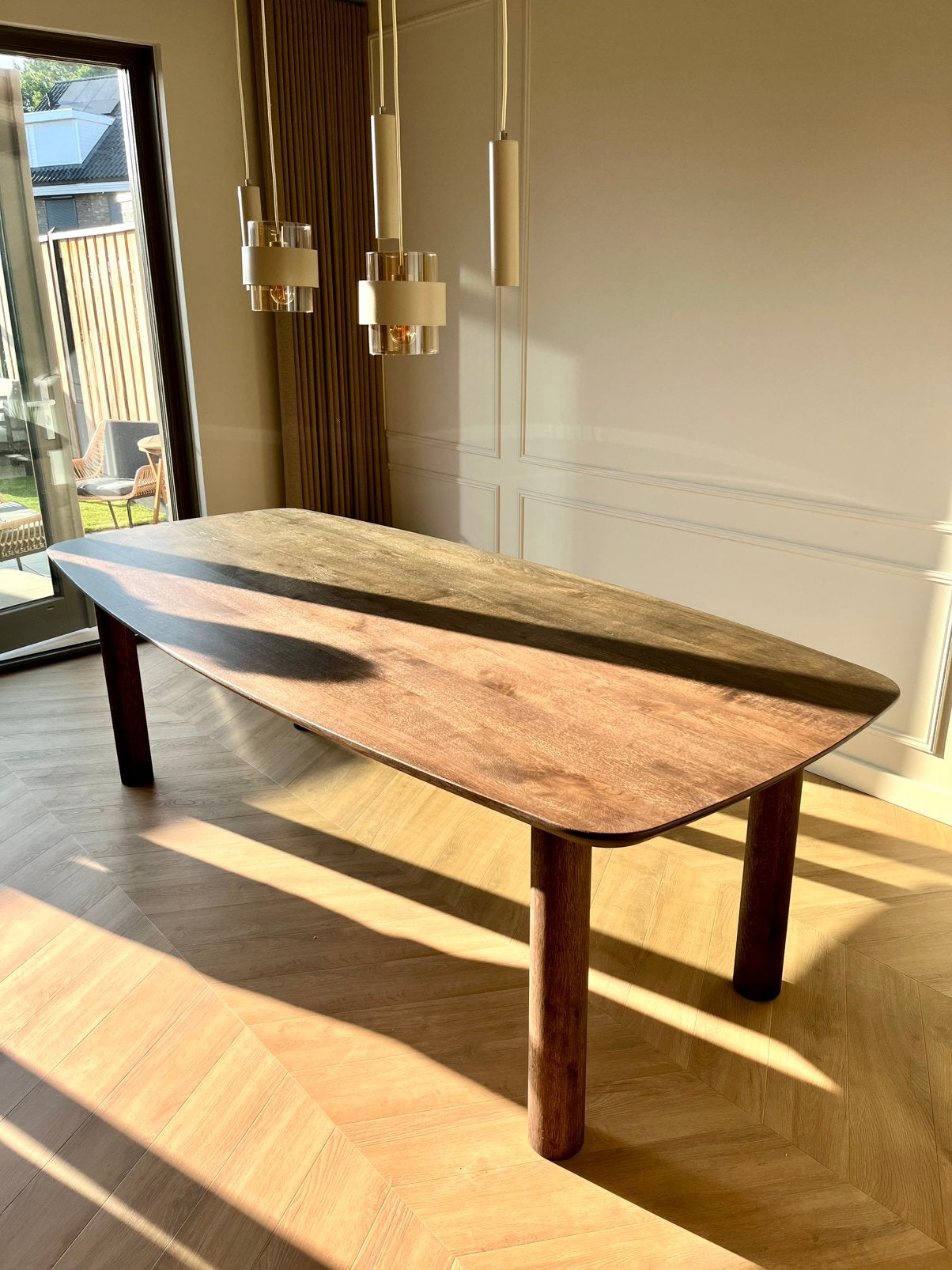 Actie massief eiken Deens ovale eettafel, 100 tot 150 cm, Deens, Ovaal, Eikenhout