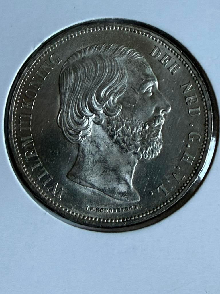 Topkwaliteit rijksdaalder Willem III, Postzegels en Munten, Ophalen of Verzenden, Koning Willem III, 2½ gulden