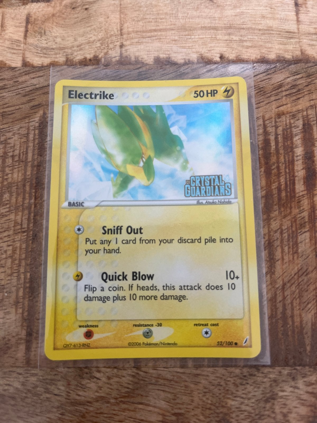 Electrike Reverse Holo - Crystal Guardians Pokémon Kaart, Ophalen, Zo goed als nieuw, Losse kaart, Foil