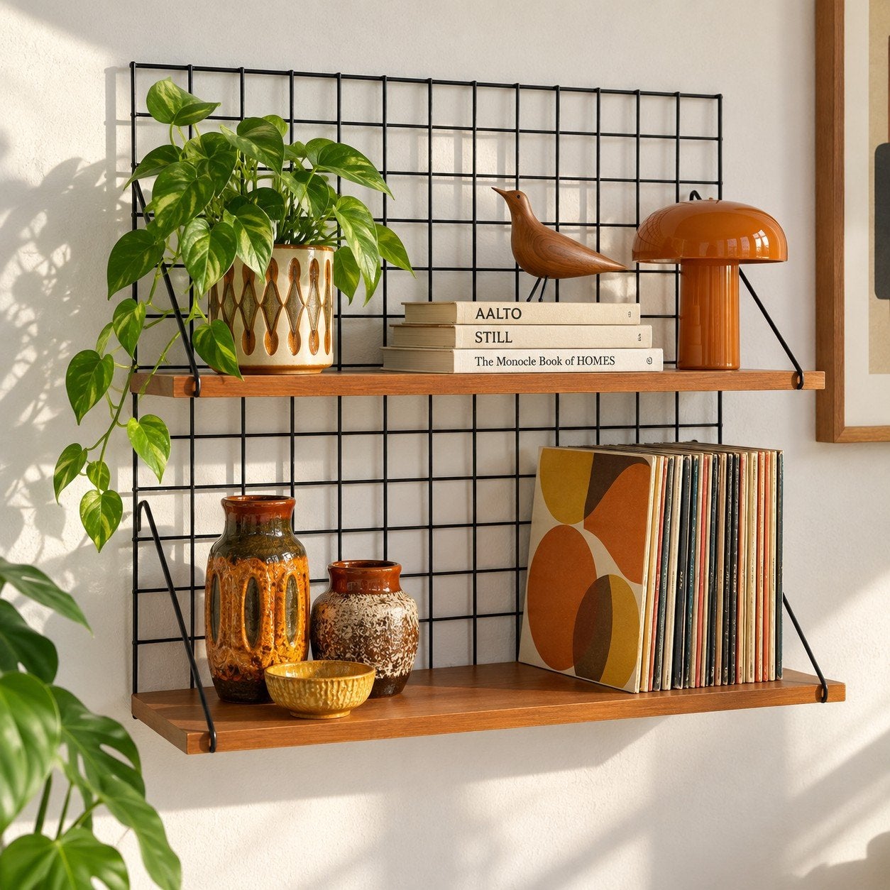Vintage Teak Meca Wandrek - Pierre Guariche voor Meurop, Ophalen of Verzenden, Gebruikt