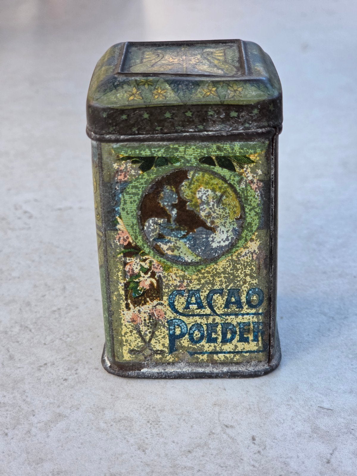 Cacao Poeder blikje Jugendstil Art deco, Ophalen of Verzenden, Gebruikt, Overige