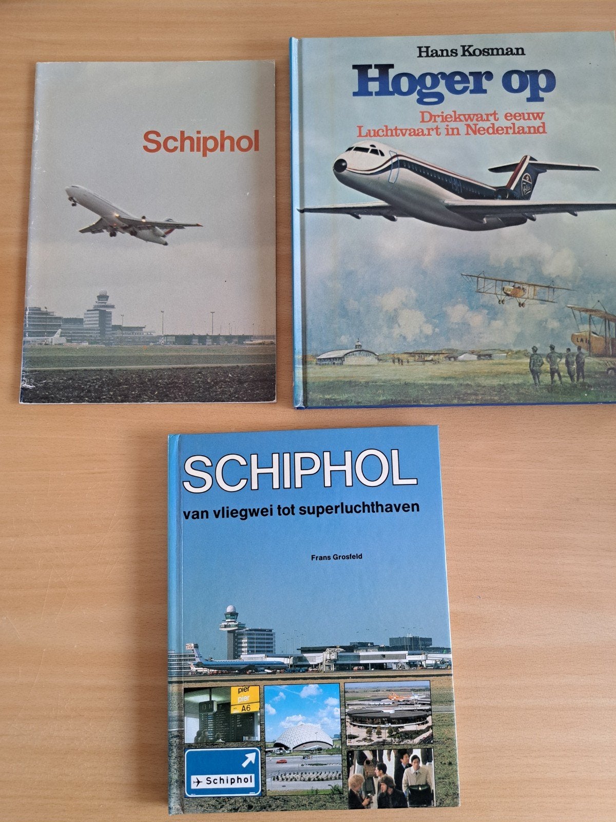 Schiphol & Luchtvaart Boeken - 3 Stuks, Ophalen of Verzenden, Gelezen, Hans Kosman, Frans Grosfeld, Vliegtuig