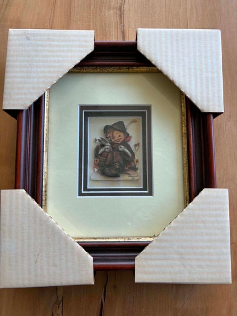 Vintage 3D Hummel Schilderijtje 'Playmates' – In Nieuwstaat!, Minder dan 50 cm, Ophalen of Verzenden, Zo goed als nieuw, Schilderij