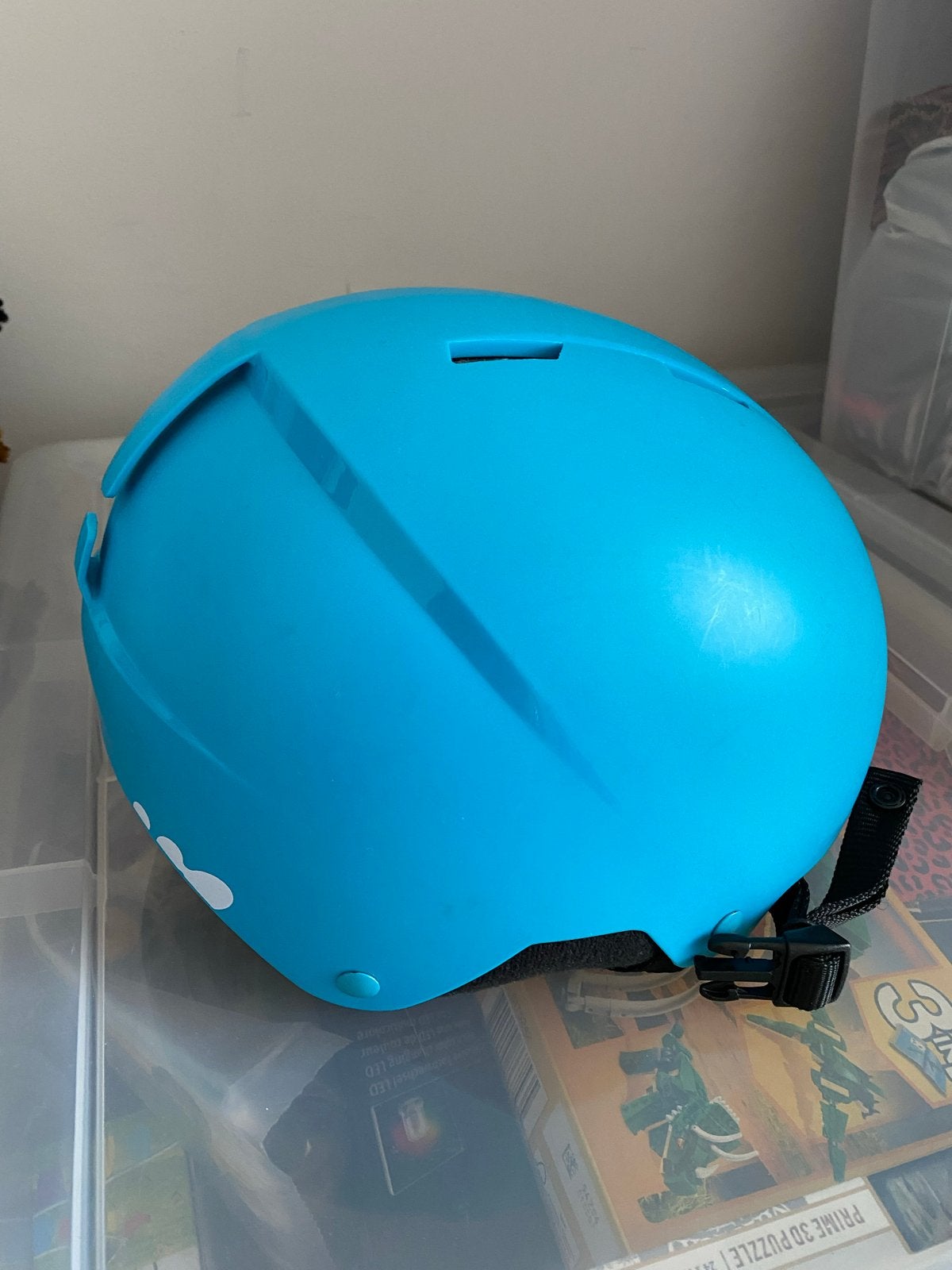 Kinder skihelm Decathlon H 100 Jr blauw, Ophalen of Verzenden, Zo goed als nieuw