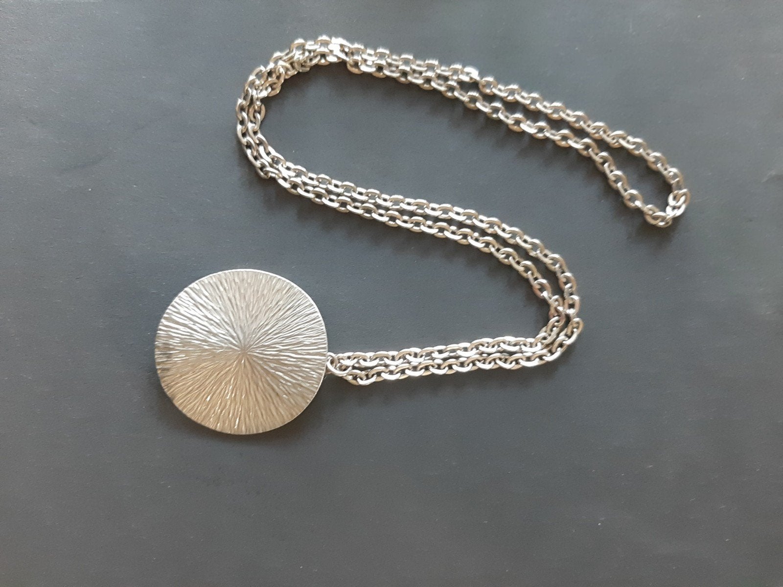 Vintage Jorgen Jensen  halsketting/ hanger  Denemarken, Gebruikt, Ophalen of Verzenden, Zilver, Overige materialen