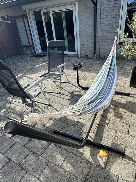 Hangmat met standaard - Gebruikt, lichte roest, Ophalen, Gebruikt, Met standaard, Eenpersoons