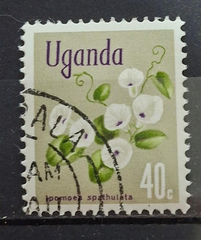 Oeganda Bloemen Postzegel (B2-P2), Ophalen of Verzenden, Overige landen, Gestempeld