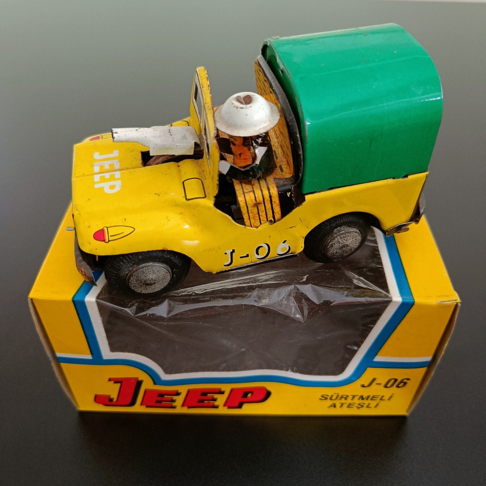 Oude blikken NE-KUR Turkmali speelgoed J-06 Jeep., Ophalen of Verzenden