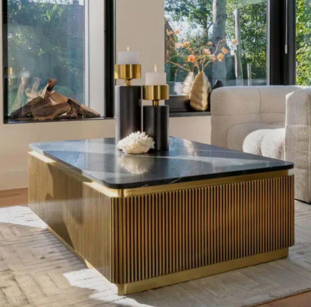 Bronzen rechthoekige salontafel colmore richmond, Ophalen, 100 tot 150 cm, 50 tot 100 cm, Zo goed als nieuw