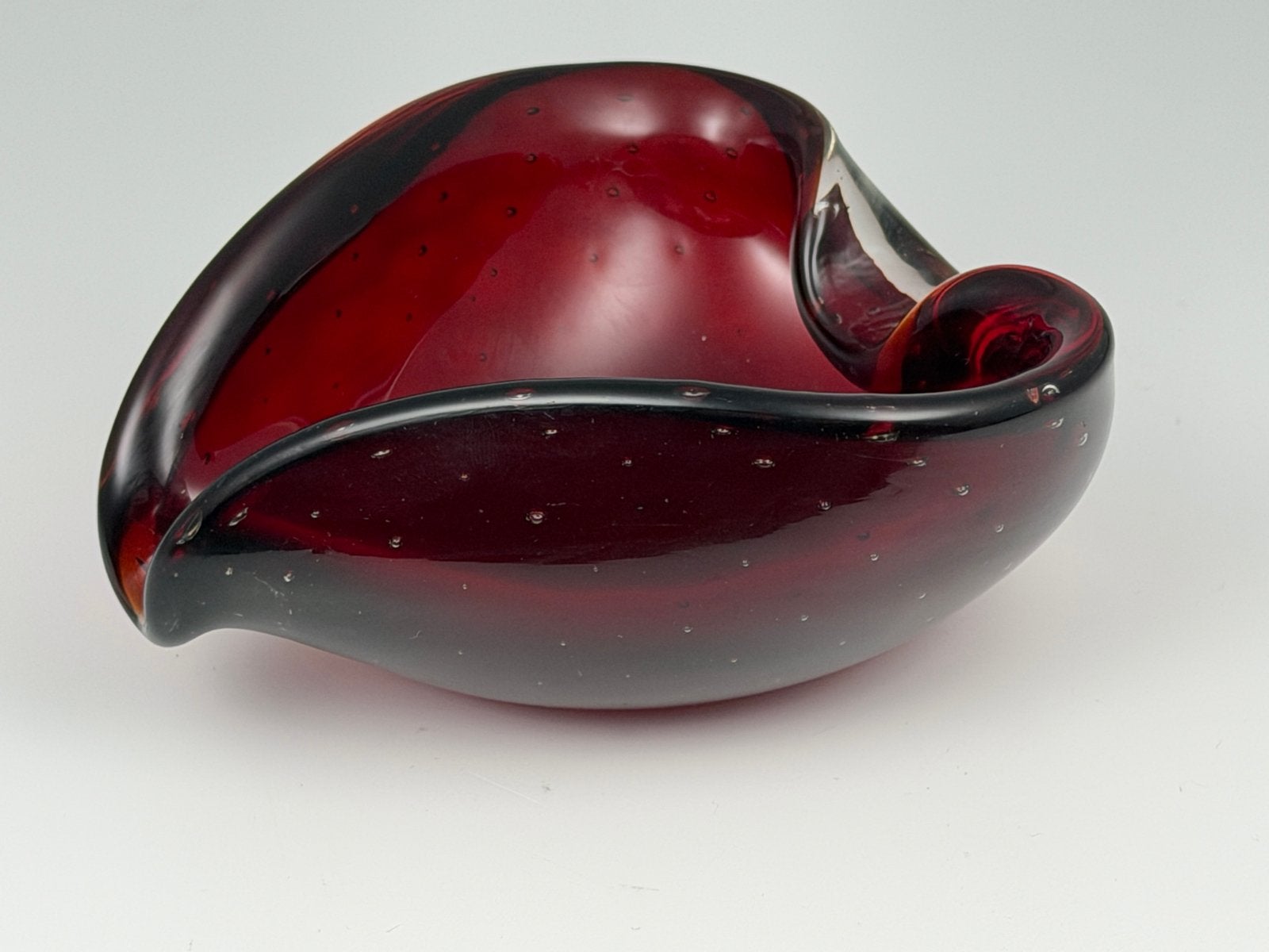 Murano Bullicante glazen schaal/asbak Archimede Seguso rood, Ophalen