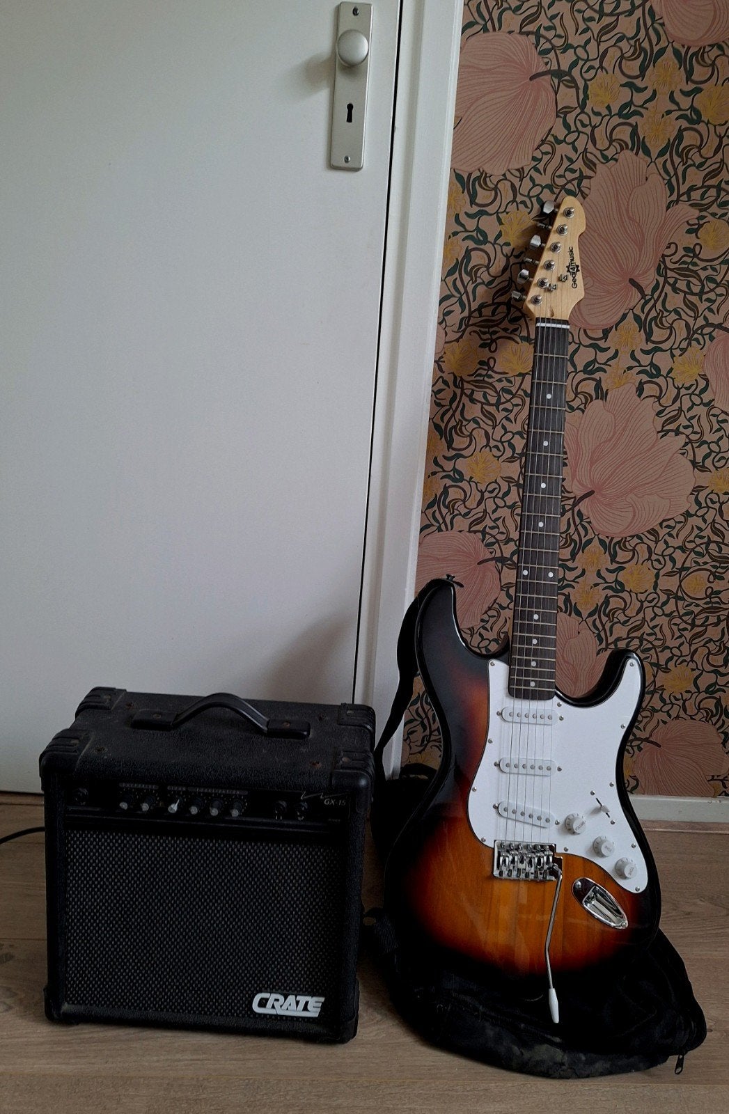 Elektrische gitaar met versterker, Muziek en Instrumenten, Ophalen, Solid body, Overige merken, Met versterker