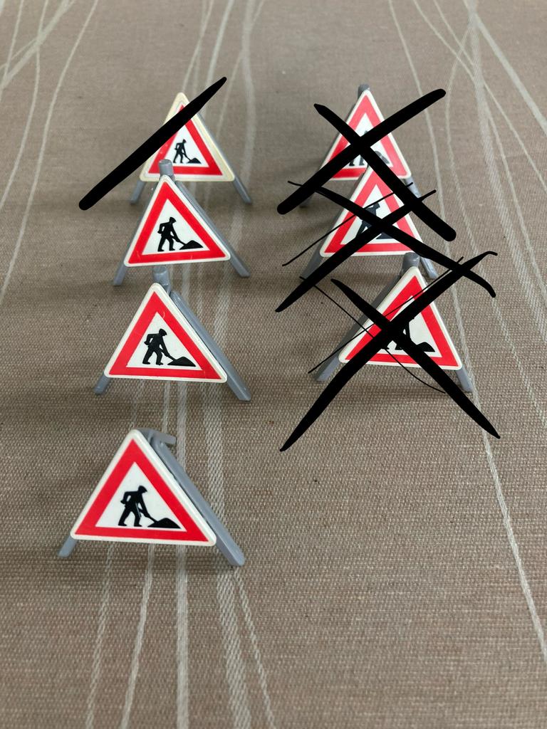 Playmobil verkeersborden  werk in uitvoering., Ophalen of Verzenden, Zo goed als nieuw