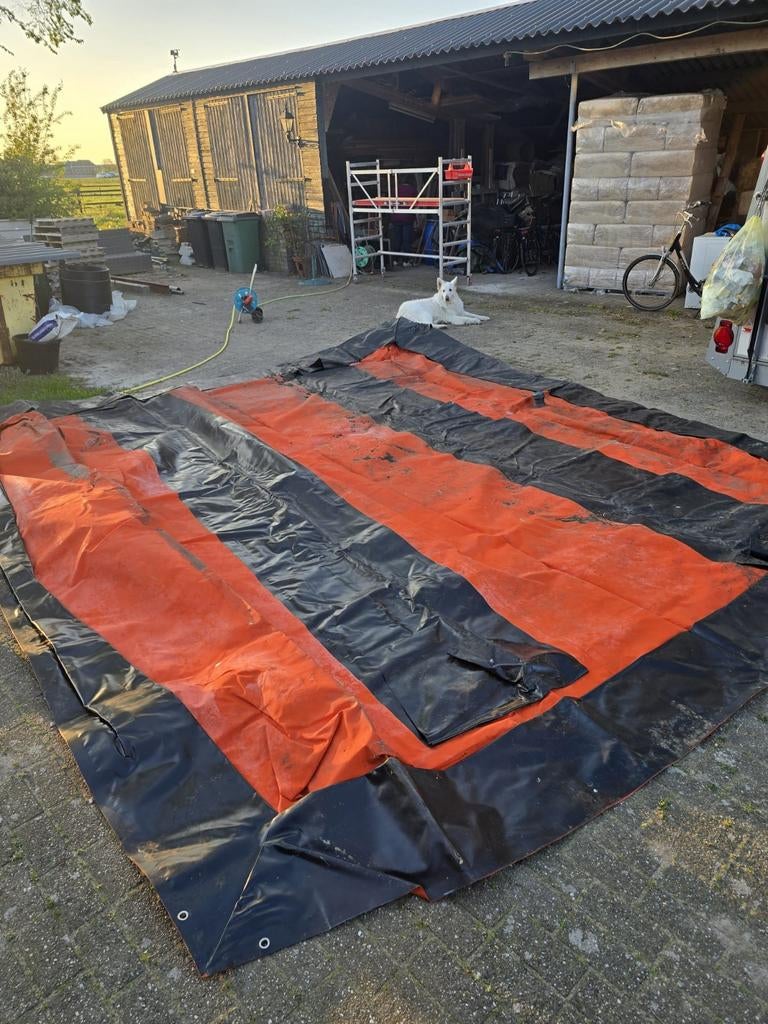Mobiele Lekbak / Containment Bund - Oranje/Zwart, Ophalen of Verzenden, Gebruikt, 15 m² of meer, Zeil