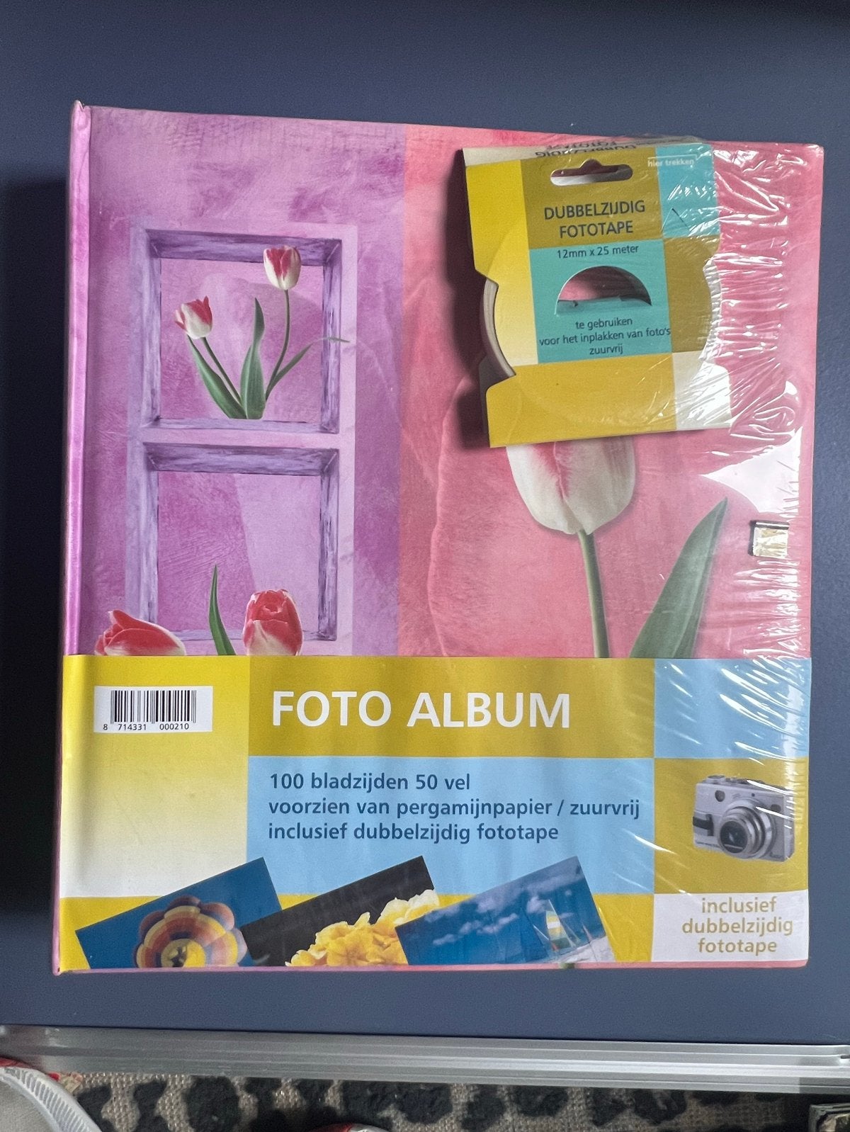 Nieuw Fotoalbum met 100 pagina's en dubbelzijdig fototape, Audio, Tv en Foto, Meerkleurig, Ophalen of Verzenden, Met pergamijn tussenbladen