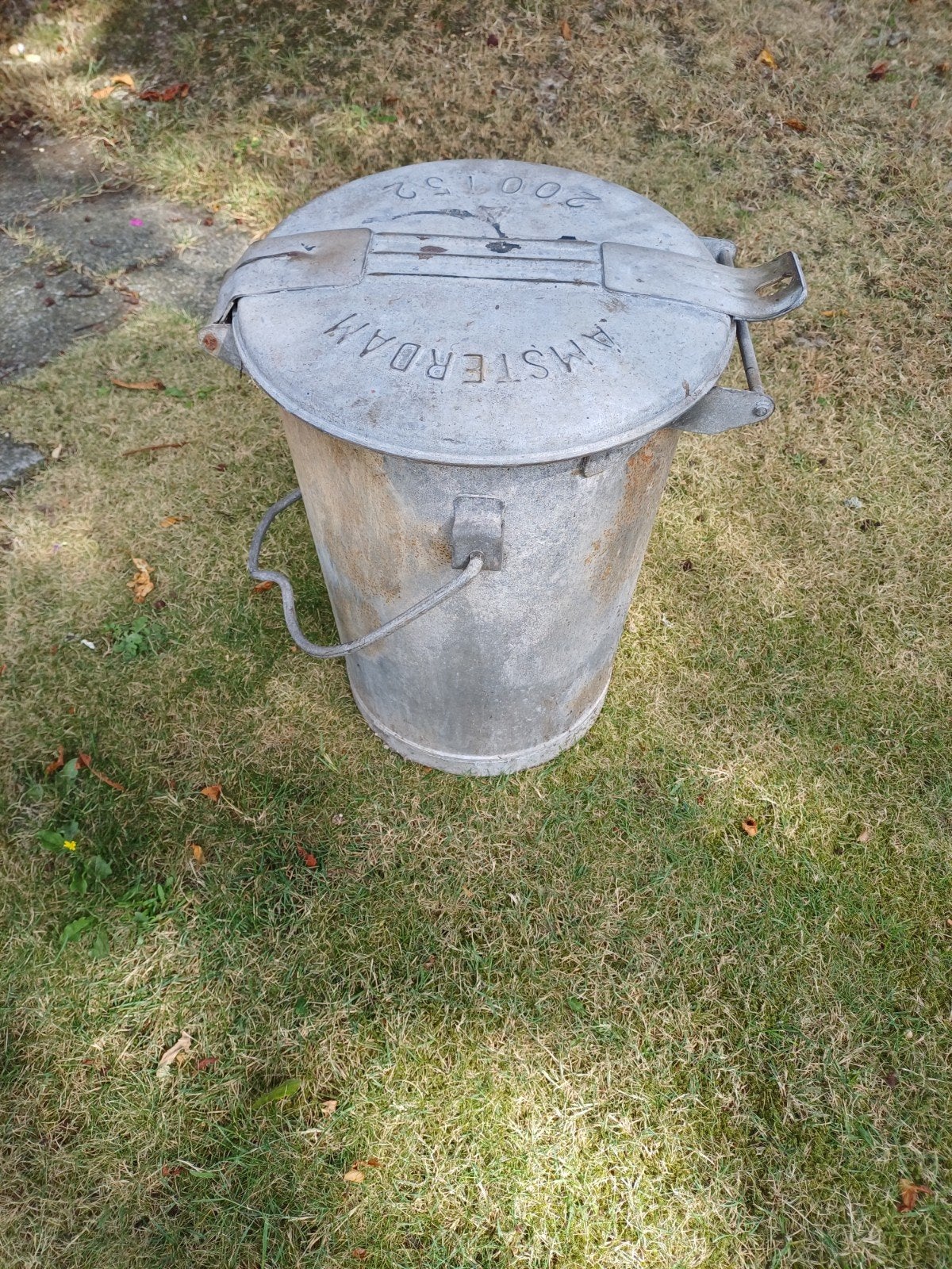 Vintage Amsterdamse Vuilnisemmer - Gegalvaniseerd, Ophalen