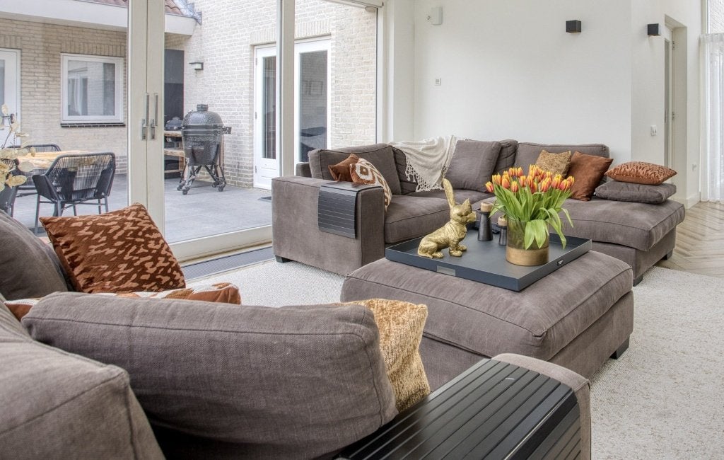 Lounge (modulair) bankstel XL cacaobruin van Whoon 50% prijs, Ophalen, 75 tot 100 cm, Zo goed als nieuw, Stof