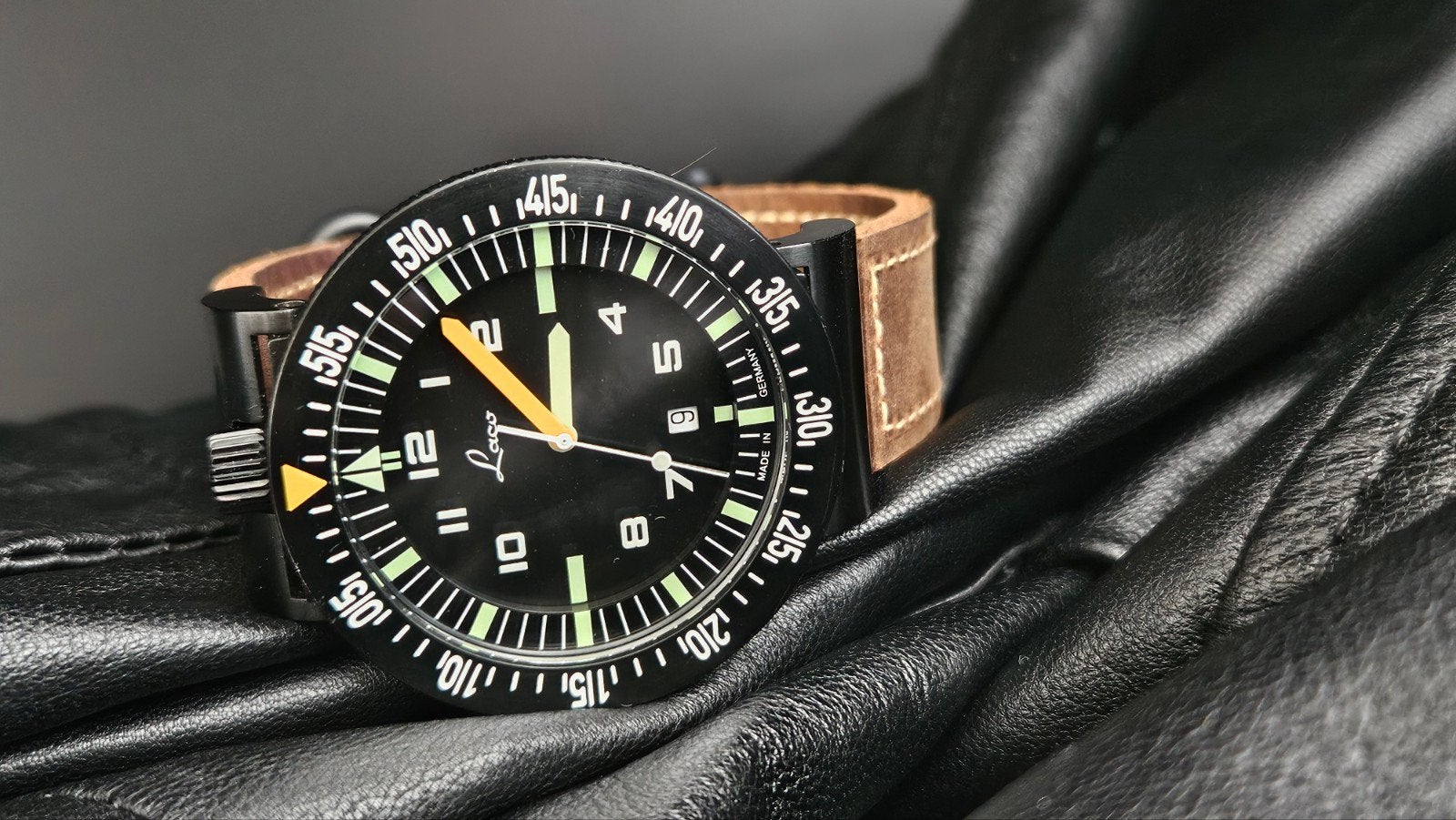 Laco Atacama 2 Automatic - Verbeterd Uurwerk & Extra's, Overige merken, Leer, Staal, Polshorloge