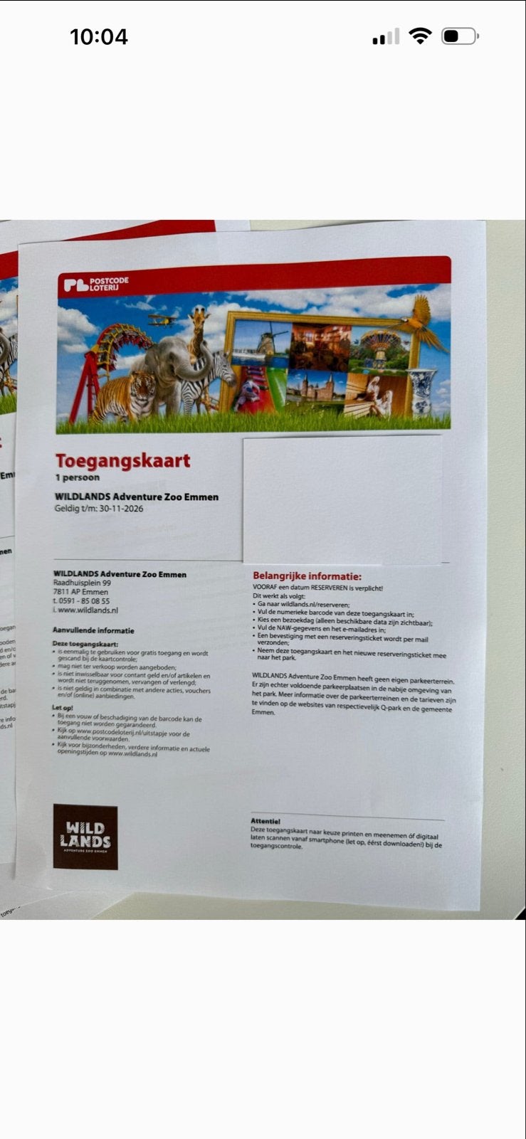 4 tickets voor Wildlands Zoo Emmen, Tickets en Kaartjes, Recreatie | Dierentuinen, Drie personen of meer, Ticket of Toegangskaart