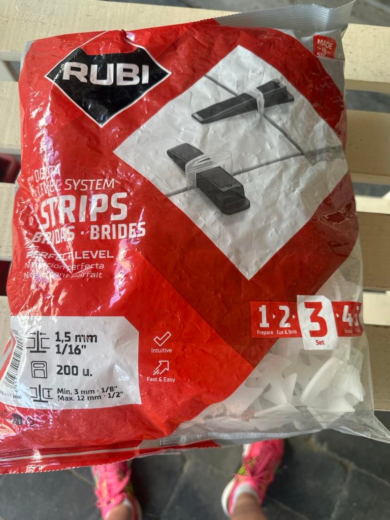 Rubi Delta Level System Strips 1.5mm - 200 stuks, Ophalen, Overige materialen, Overige typen, Nieuw