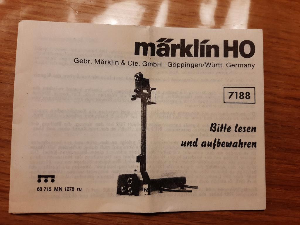 Marklin boekje van de 7188., Wisselstroom, Gebruikt, Märklin, Boek, Tijdschrift of Catalogus