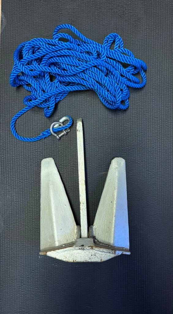 Anker 10kg , vleugel anker , ankertouw 20 meter, Watersport en Boten, Ophalen of Verzenden, Gebruikt, Overige typen