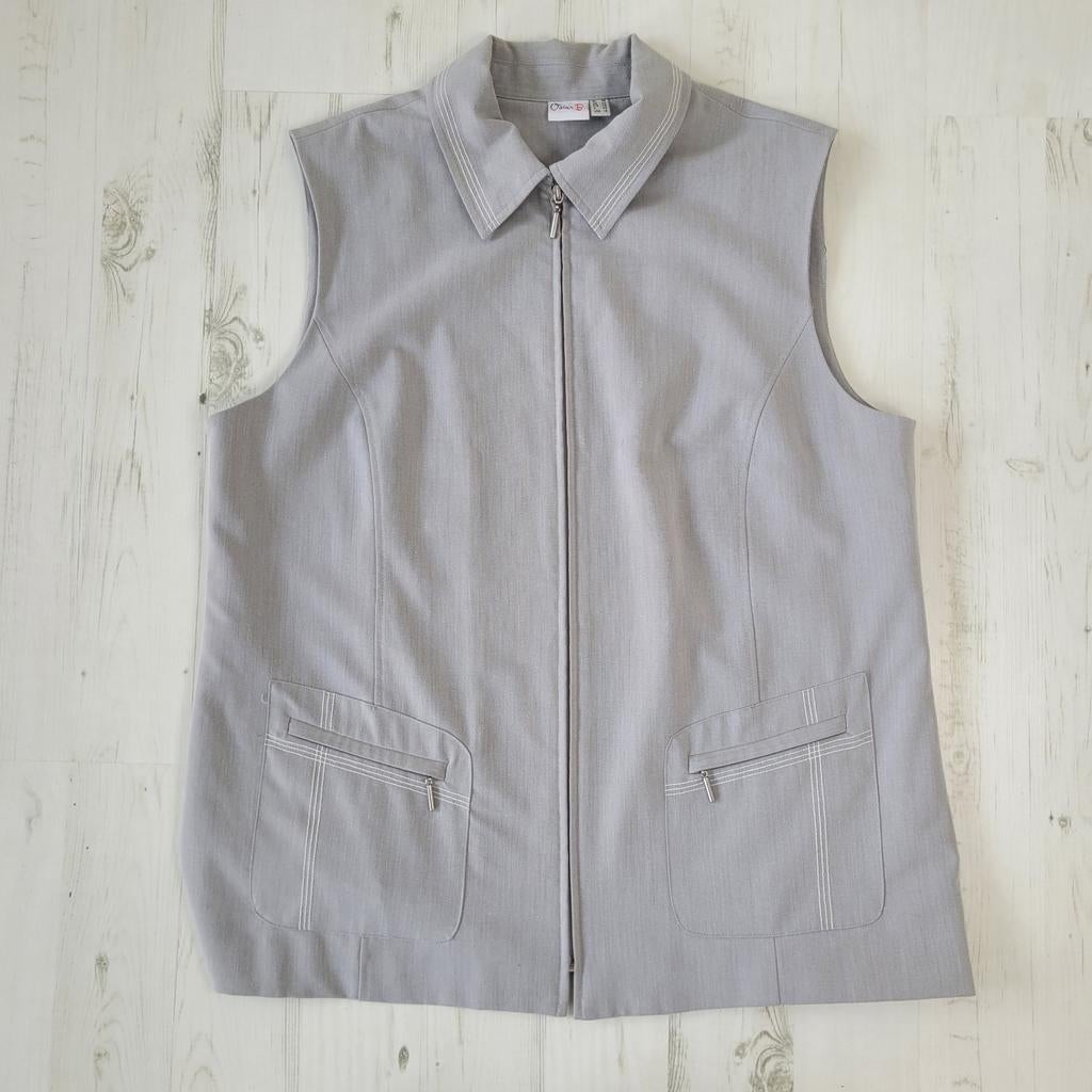 Oscar B. vest zonder mouwen 46 met zakken en rits grijs, Oscar B., Maat 46/48 (XL) of groter, Ophalen of Verzenden, Zo goed als nieuw