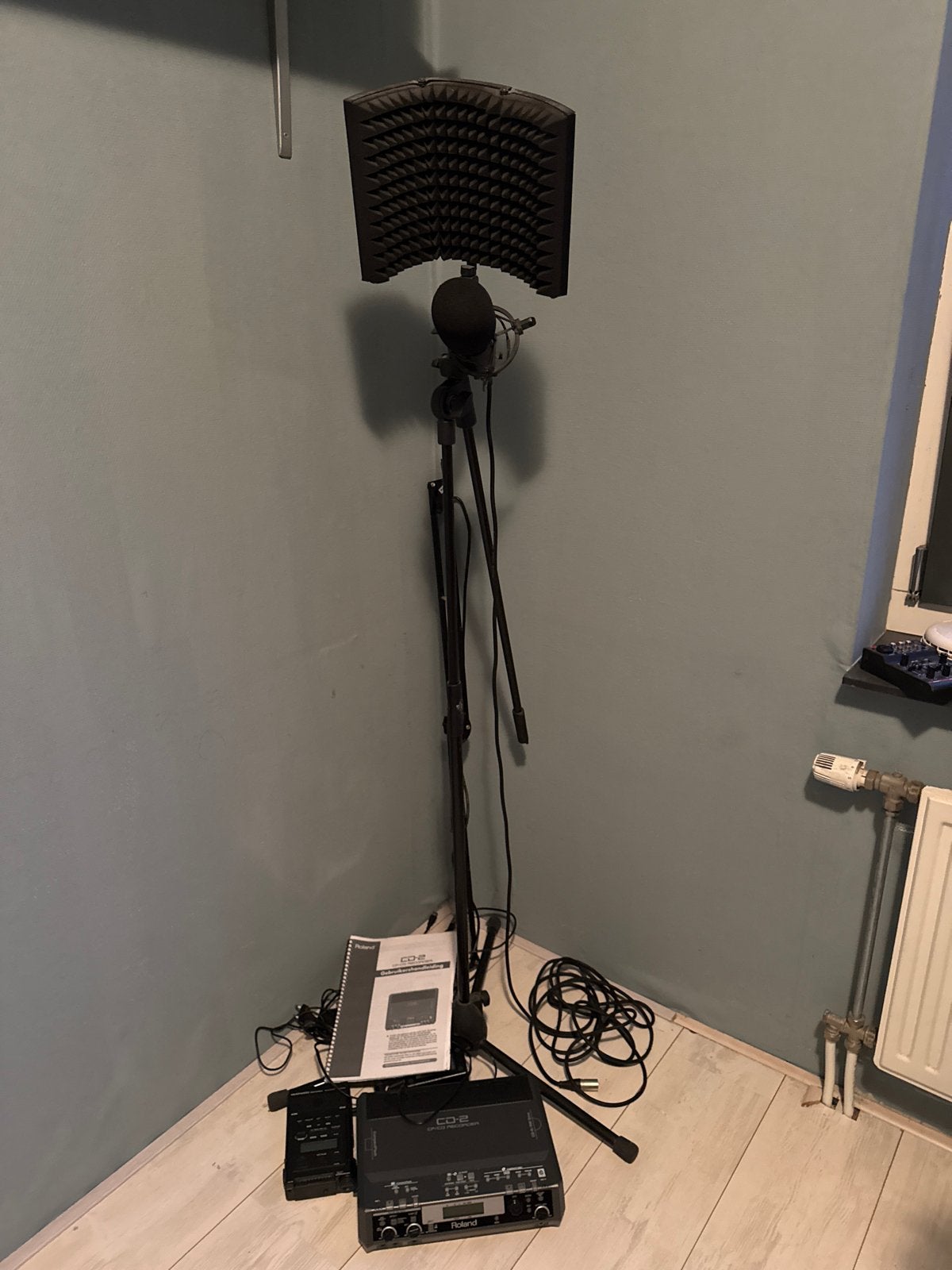 Studiomicrofoon set met Roland CD-2E recorder, Ophalen, Gebruikt, Studiomicrofoon