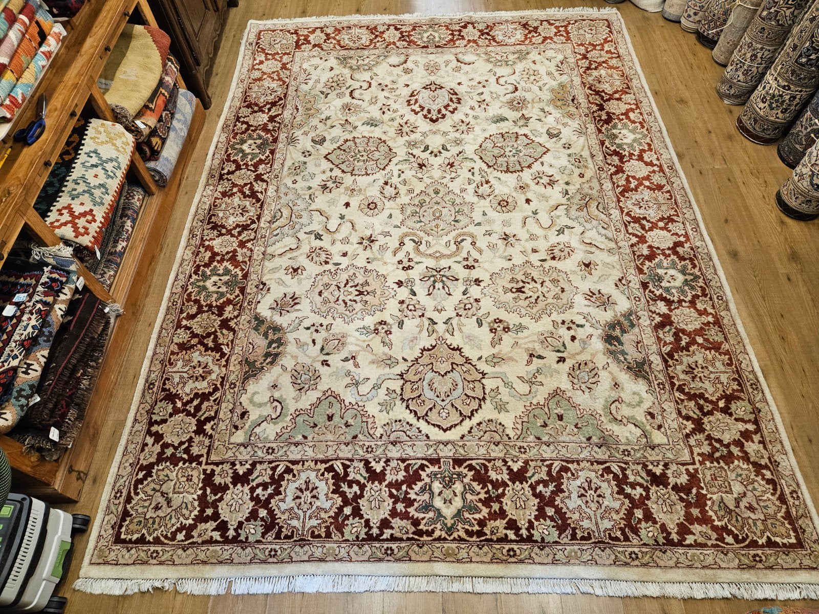 Vintage handgeknoopt oosters tapijt ziegler 358x257