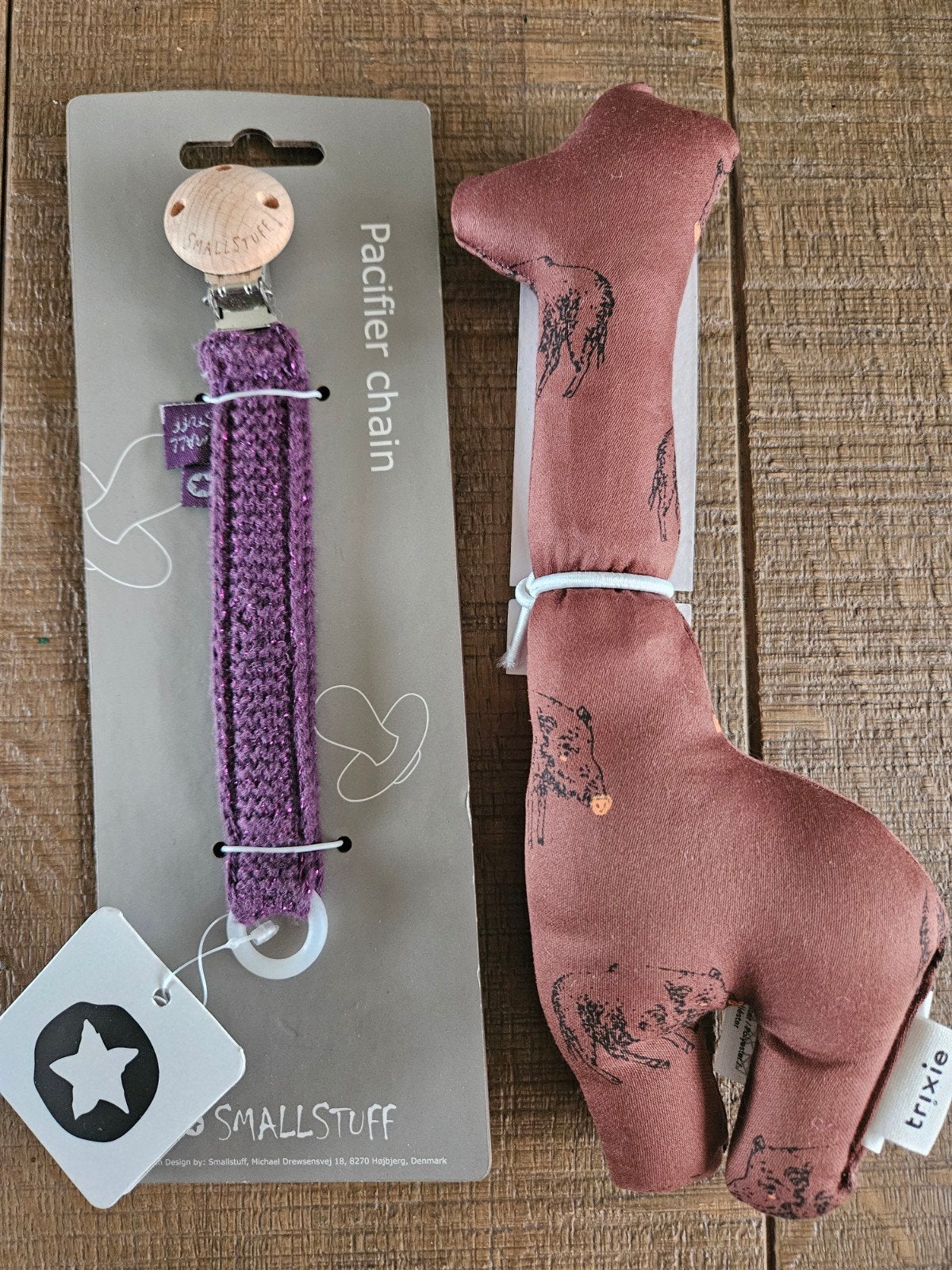 Knuffel Giraffe & Speenkoord - Smallstuff & Trixie Baby, Ophalen of Verzenden, Nieuw, Overige typen