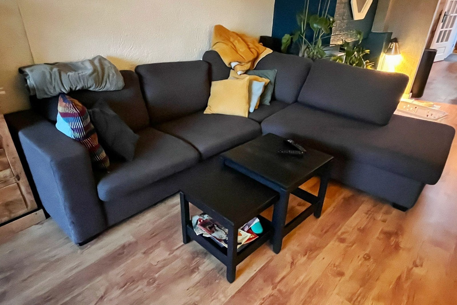 Antraciet Hoekbank - Gratis af te halen, Ophalen, 250 tot 300 cm, Gebruikt, Hoekbank