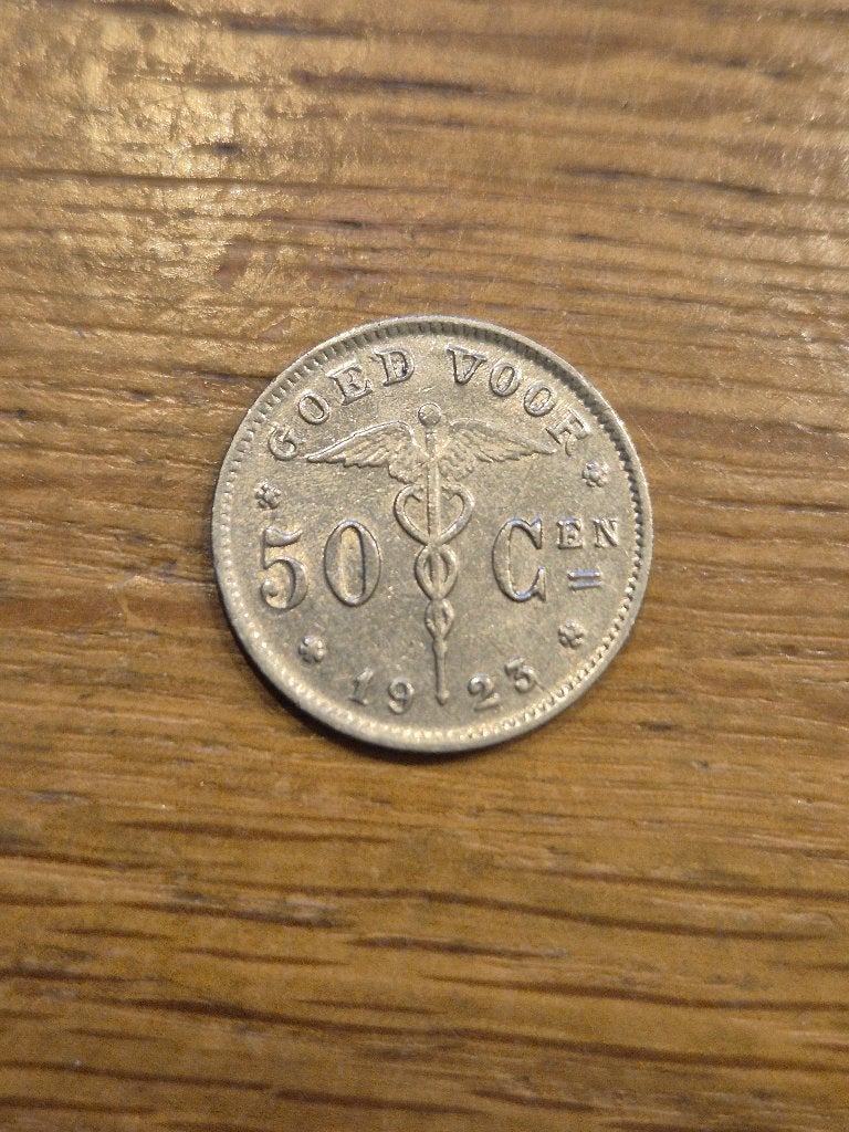 België - 50 Centimes 1923 NL, Verzenden, België, Losse munt