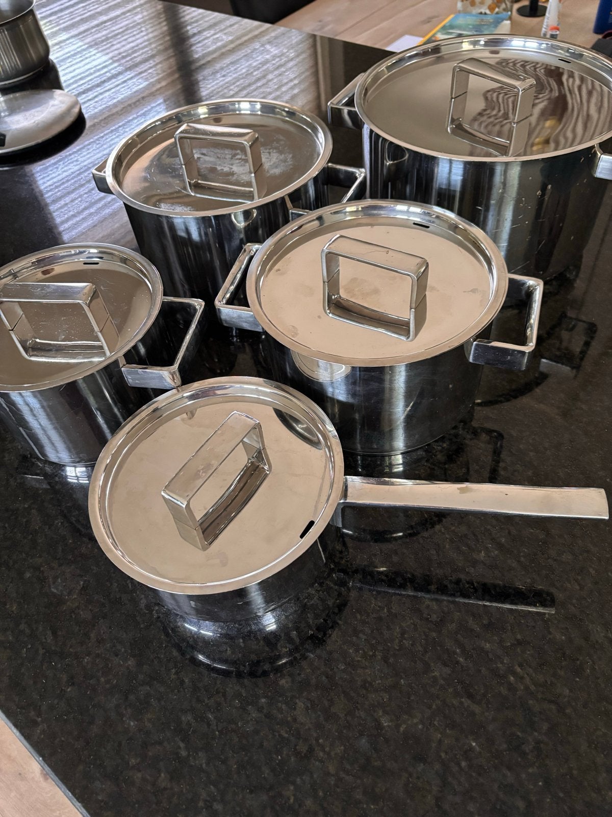 Sola RVS Pannenset met Deksel - Diverse Maten, Ophalen, Gebruikt, Met deksel, Pannenset