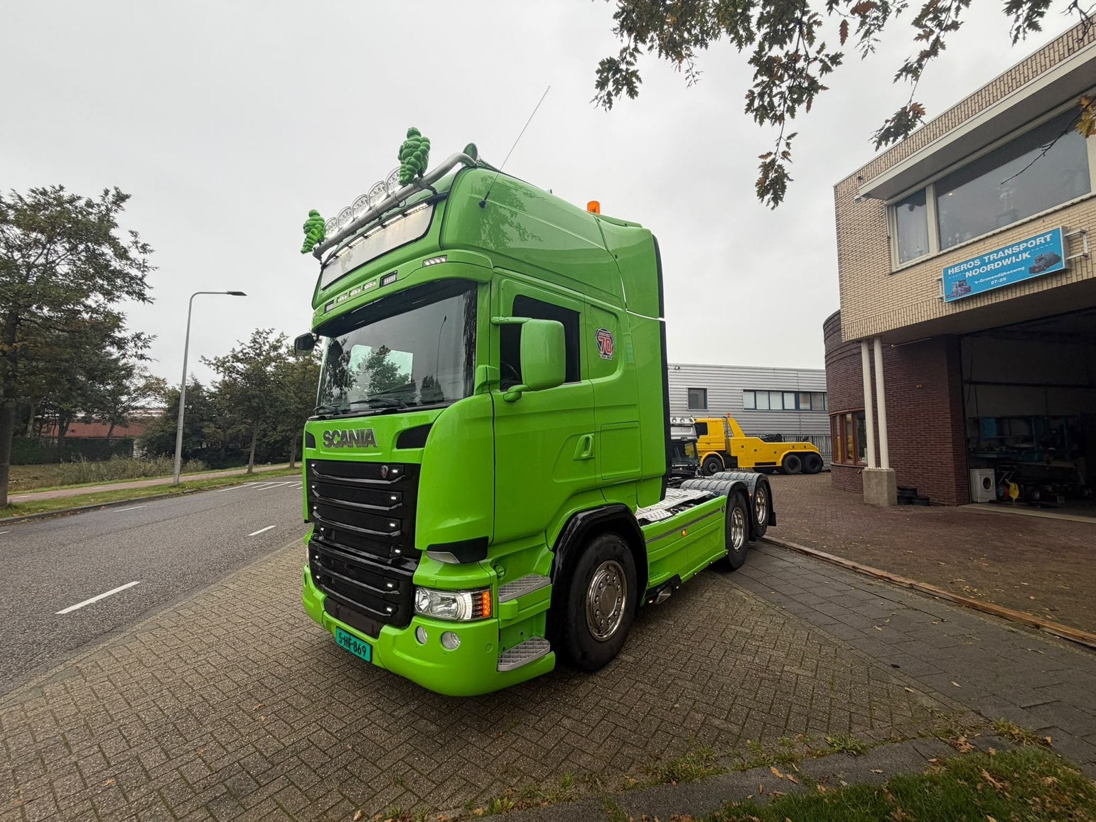 Scania V8 R580 LA 6X2 boogie lift 6 ton gelopen, Auto's, Automaat, Achterwielaandrijving, Scania, Leder