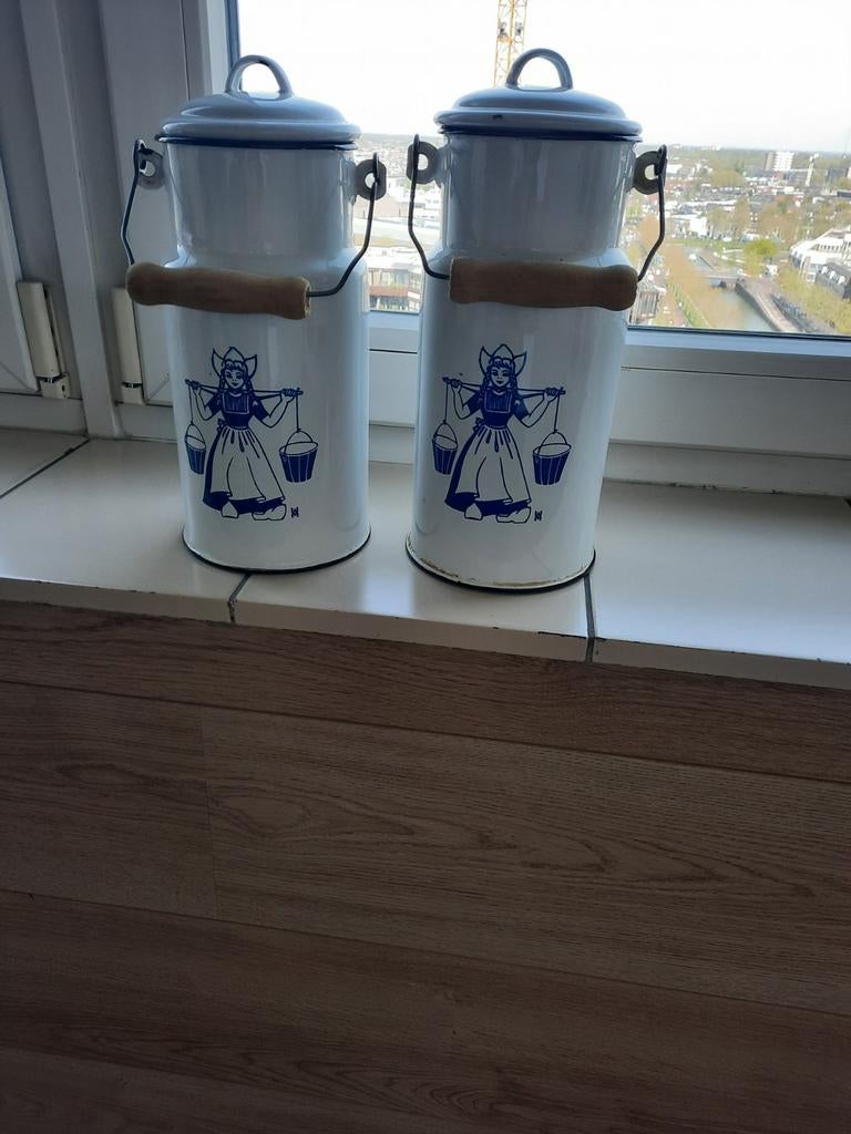 Set van 2 vintage Melkbussen J3S, Tuin en Terras, Tuinwanddecoratie, Ophalen