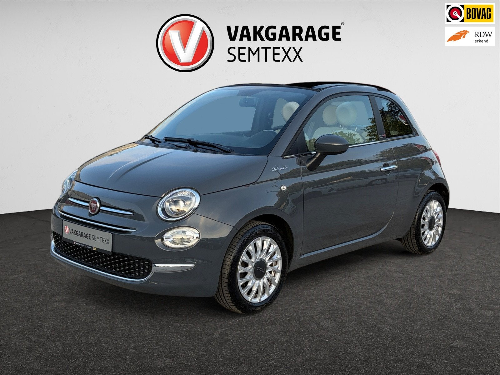 Fiat 500 1.0 Hybrid Dolcevita | Airco | PDC Achter | Half Le, LED verlichting, 4 stoelen, Leder en Stof, Bedrijf