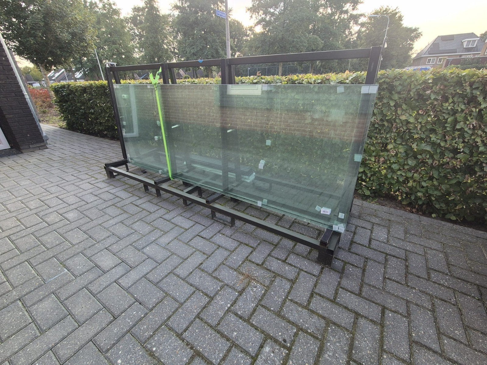 Nieuwe glazen schuifwanden/ glazendeuren 6 stuks 230 cm x 82, Doe-het-zelf en Verbouw, Ophalen, Gevelraam of Ruit, 80 tot 120 cm