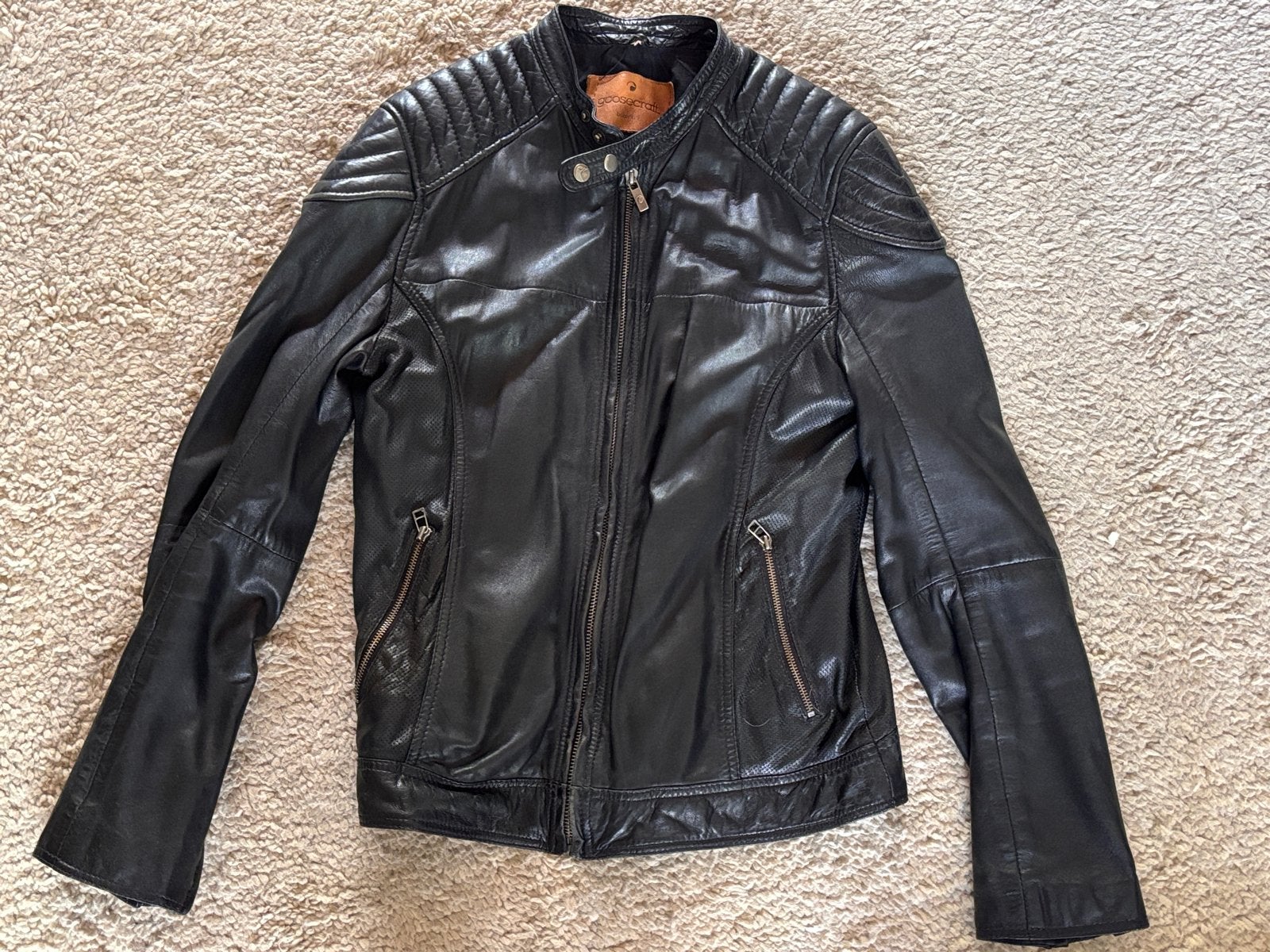 Goosecraft Biker 919 Leren Jas Zwart Maat M, Ophalen of Verzenden, Gedragen, Maat 38/40 (M), Zwart