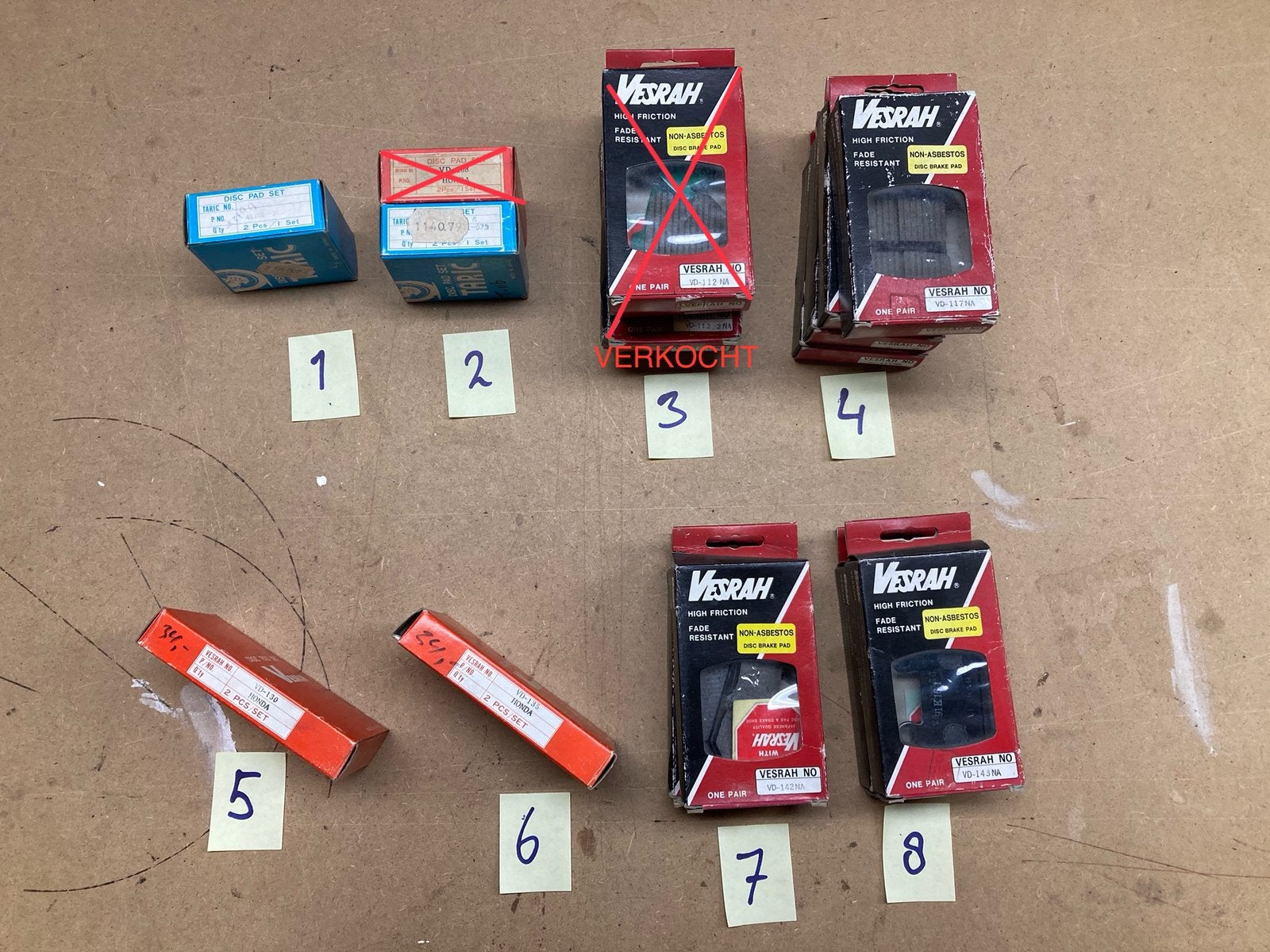 Nieuw (NOS) remblokken sets div types HONDA motoren, Ophalen of Verzenden