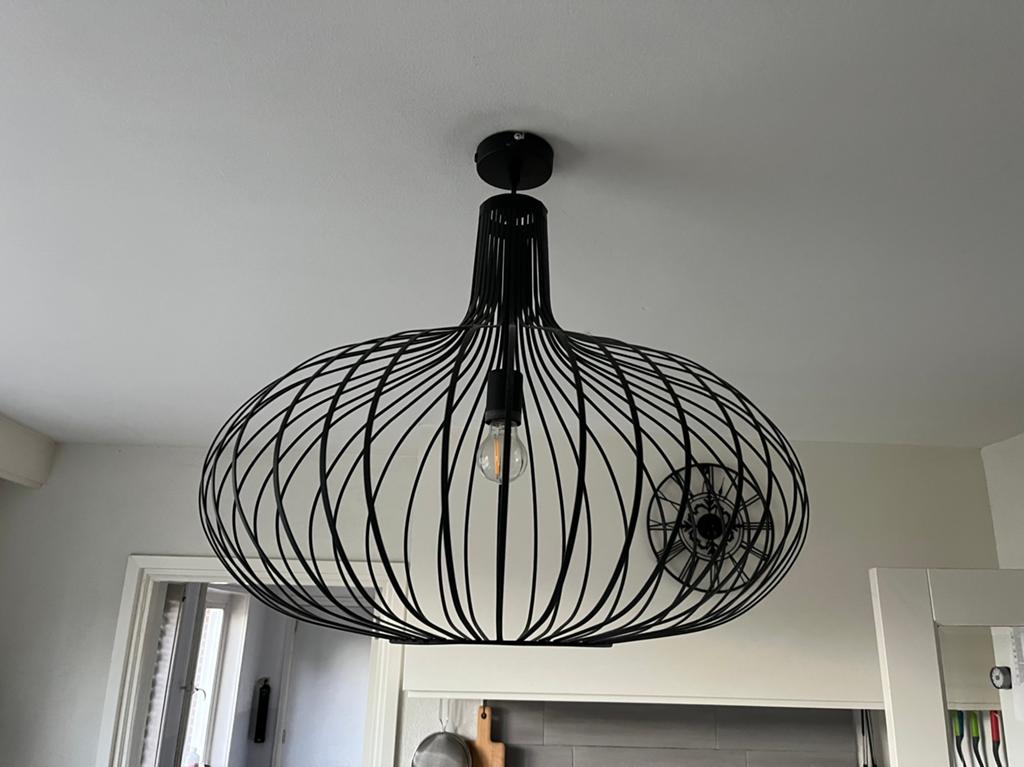 Plafondlamp, Ophalen of Verzenden, Gebruikt, Metaal, 50 tot 75 cm
